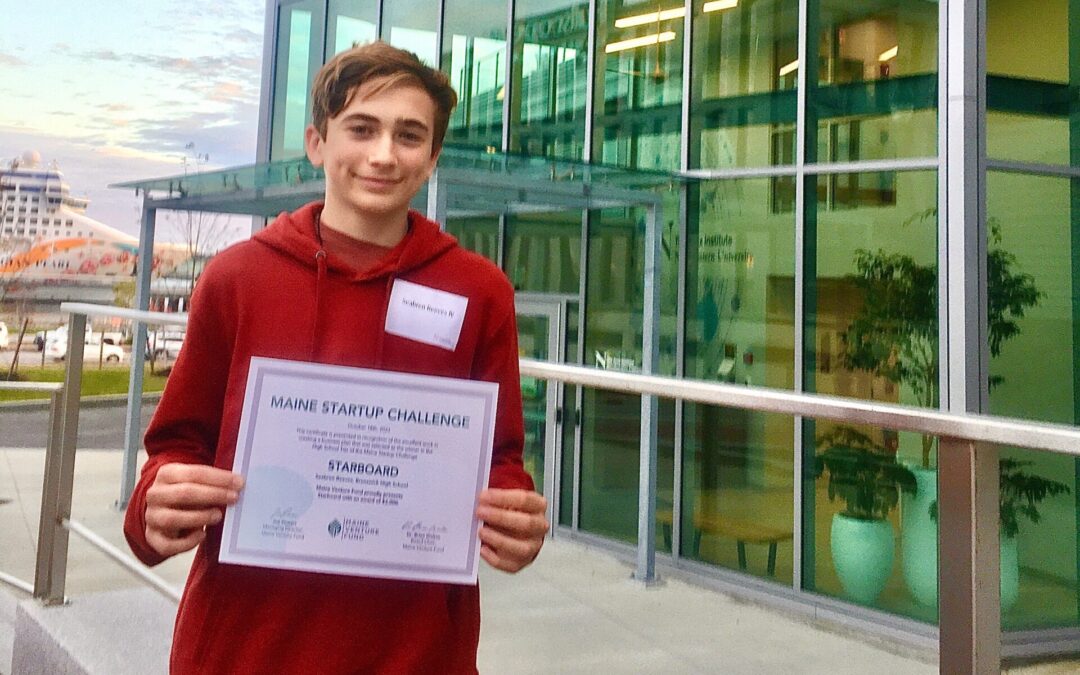 Pine Tree Society Audiology patient Seabren Reeves wins High School Tier Grand Prize at Maine StartUp Challenge