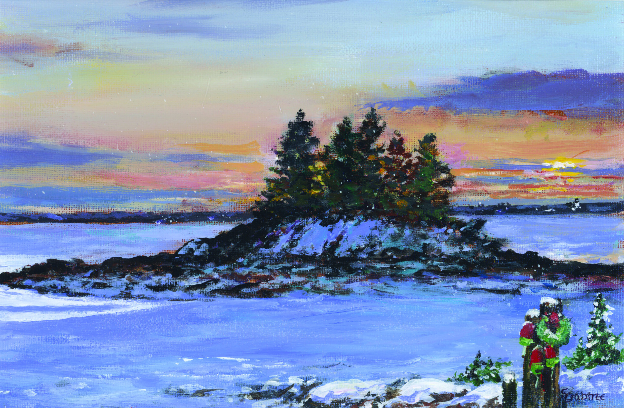 Sandy Crabtree loves showcasing the rugged Maine coast in her artwork.